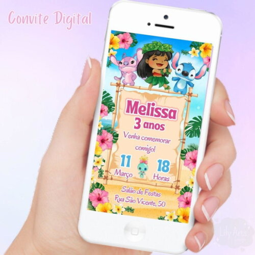 Convite Digital Lilo e Stich