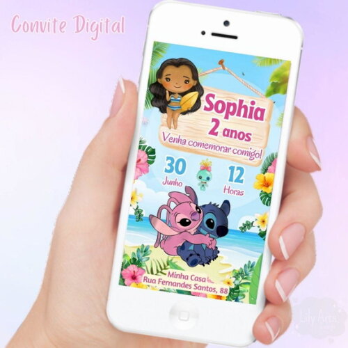 Convite Digital Lilo e Stich