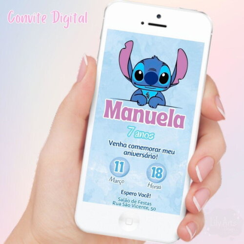 Convite Digital Lilo e Stitch