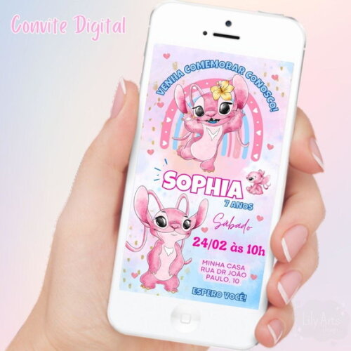 Convite Digital Lilo e Stitch