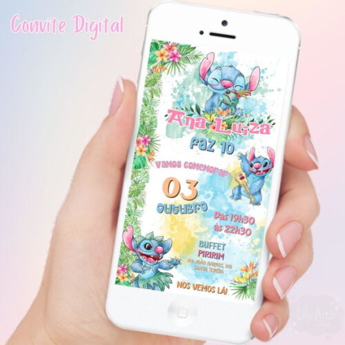 Convite Digital Lilo e Stitch