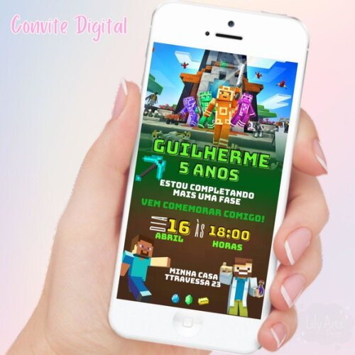 Convite Digital Minecraft