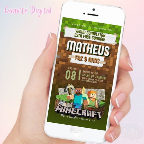 Convite Digital Minecraft