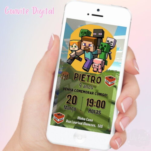Convite Digital Minecraft