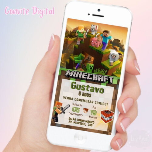 Convite Digital Minecraft
