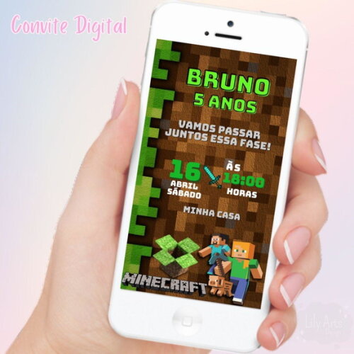 Convite Digital Minecraft