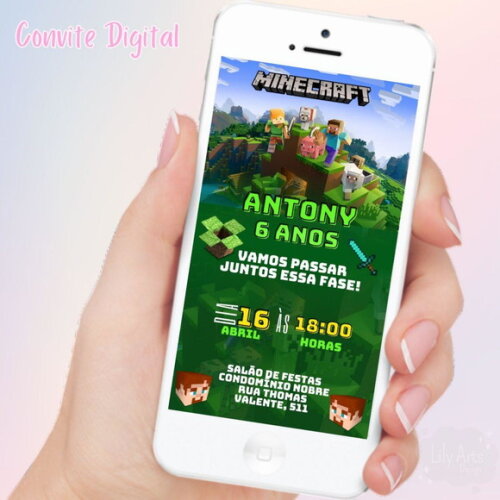 Convite Digital Minecraft