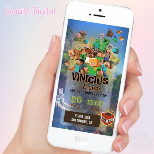 Convite Digital Minecraft