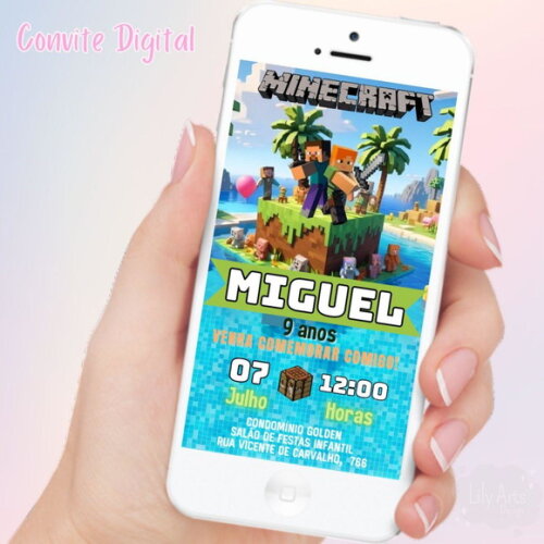 Convite Digital Minecraft