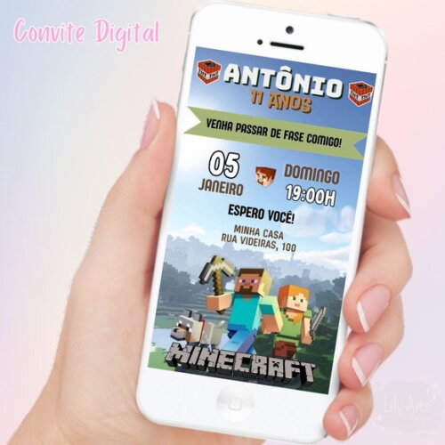 Convite Digital Minecraft