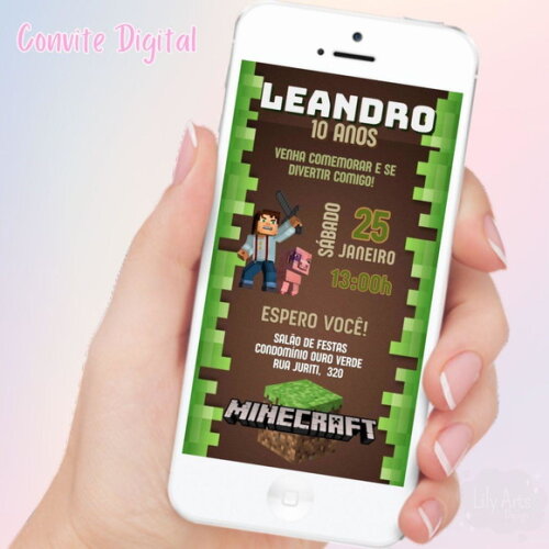 Convite Digital Minecraft