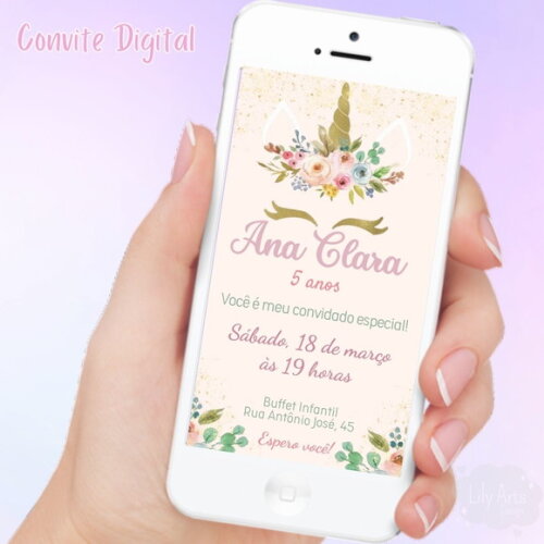 Convite Digital Unicórnio