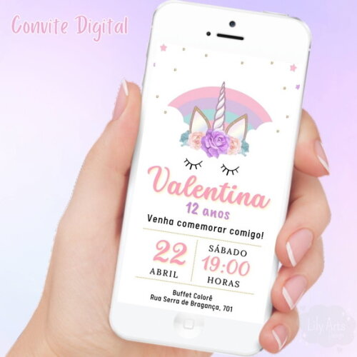 Convite Digital Unicórnio