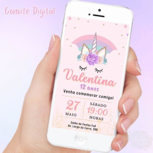 Convite Digital Unicórnio