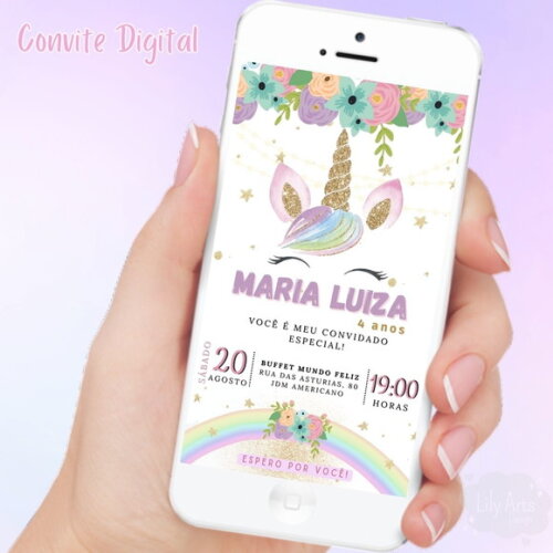Convite Digital Unicórnio