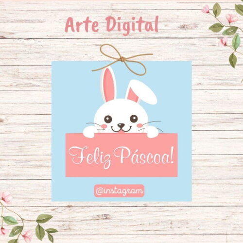 Tag / Cartão Imprimir Páscoa Personalizado com Logo Digital