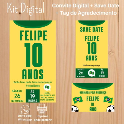 Kit Digital Convite+savethedate+tag Agradecimento Copabrasil