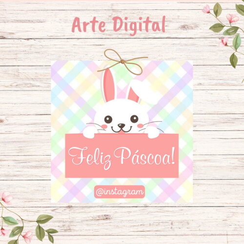 Tag / Cartão para Imprimir Páscoa - Digital