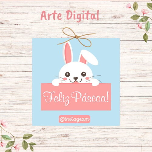 Tag / Cartão para Imprimir Páscoa - Digital