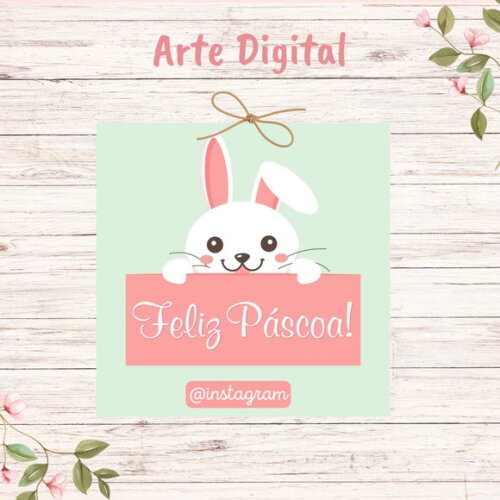 Tag / Cartão para Imprimir Páscoa - Digital