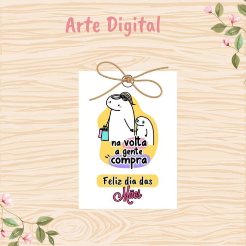 Tag Dia das Mães para Imprimir- Digital