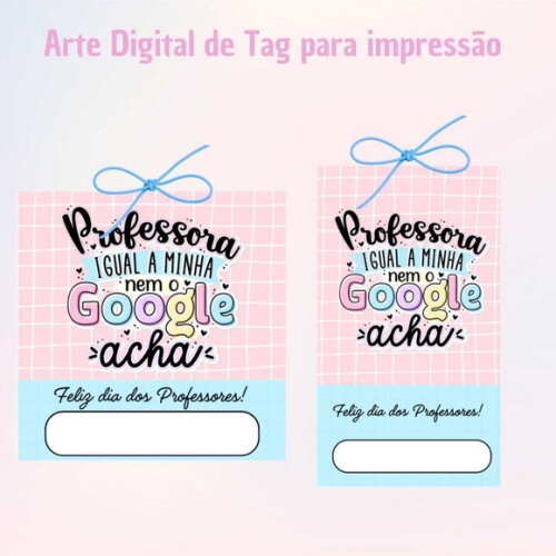 Tag Dia dos Professores para Imprimir- Digital