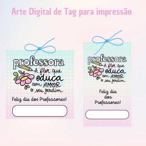 Tag Dia dos Professores para Imprimir- Digital