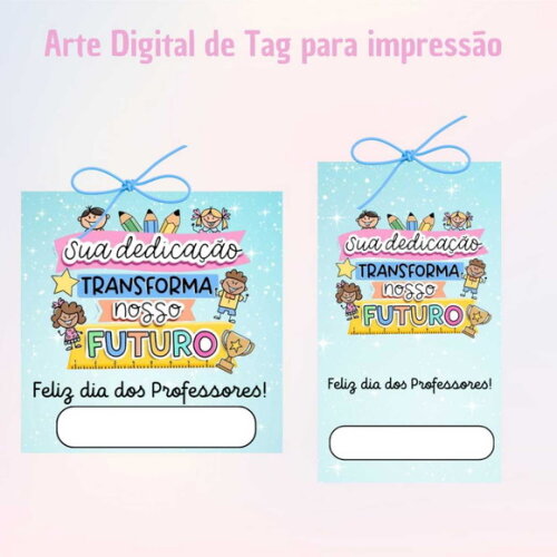 Tag Dia dos Professores para Imprimir- Digital