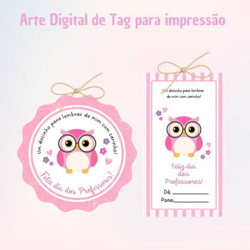 Tag Dia dos Professores para Imprimir- Digital