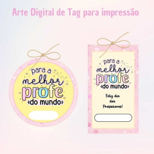 Tag Dia dos Professores para Imprimir- Digital