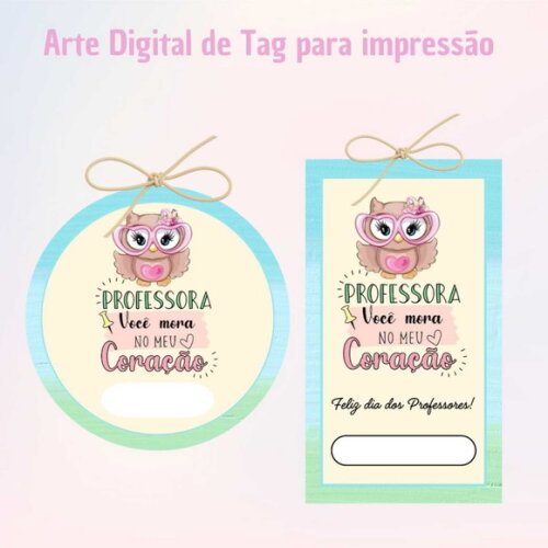 Tag Dia dos Professores para Imprimir- Digital