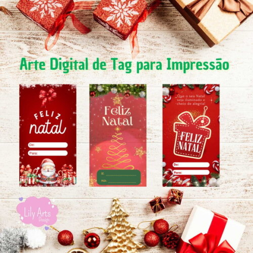 Tag Feliz Natal para Imprimir- Digital