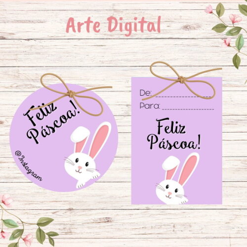 Tag para Imprimir Páscoa - Digital