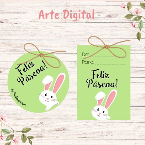 Tag para Imprimir Páscoa - Digital