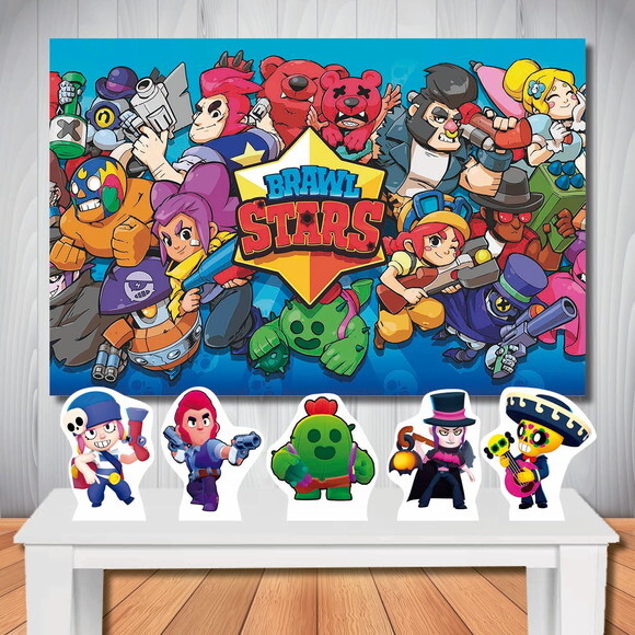 Kit Aniversário Festa Mega Painel + Display Braw Star