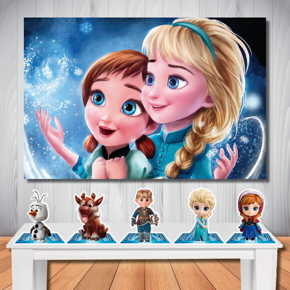 Kit Aniversário Festa Mega Painel + Display Frozen Baby
