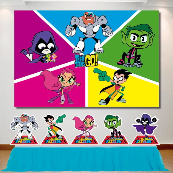 Kit Aniversário Festa Mega Painel + Display Jovens Titãs