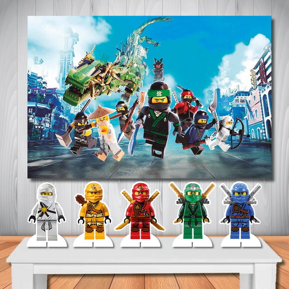 Kit Aniversário Festa Mega Painel + Display Ninjago