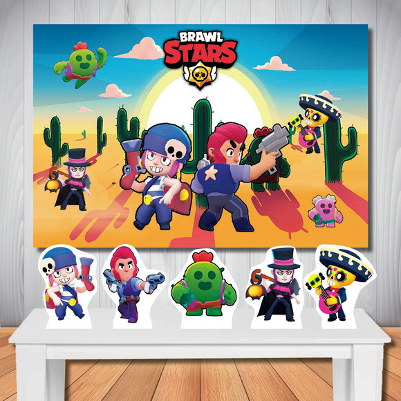 Kit Aniversário Festa Top Painel + Display Brawl Star