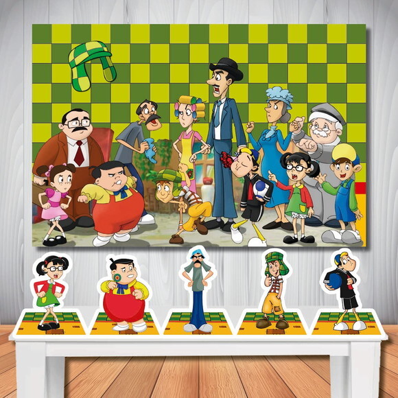 Kit Aniversário Festa Top Painel + Display de Mesa Chaves