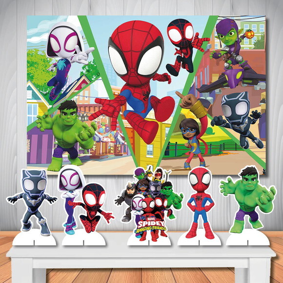 Kit Aniversário Festa Top Painel + Display de Mesa Spidey