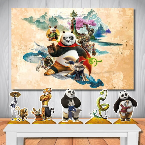 Kit Aniversário Festa Top Painel + Display Kung Fu Panda 4