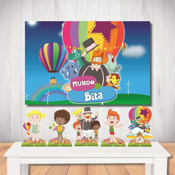 Kit Aniversário Festa Top Painel + Display Mundo Bita