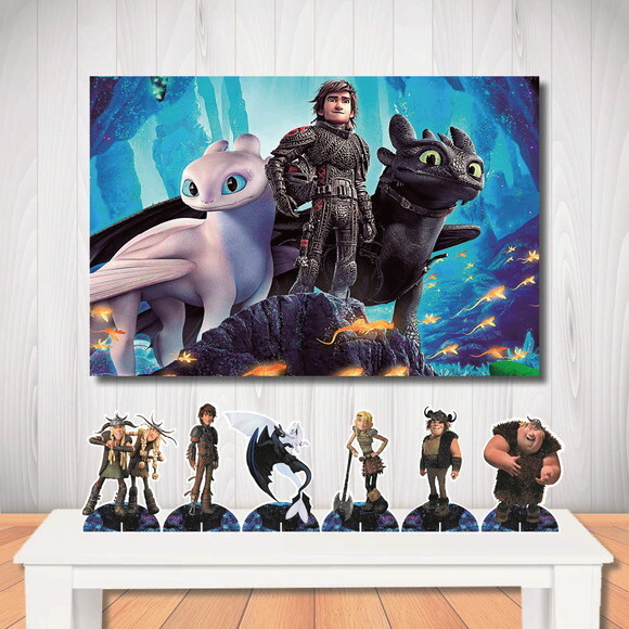 Kit Aniversário Top Painel + Display Como Treinar Seu Dragão