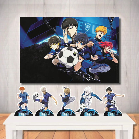 Kit Aniversário Top Painel de Festa + Display Mesa Blue Lock