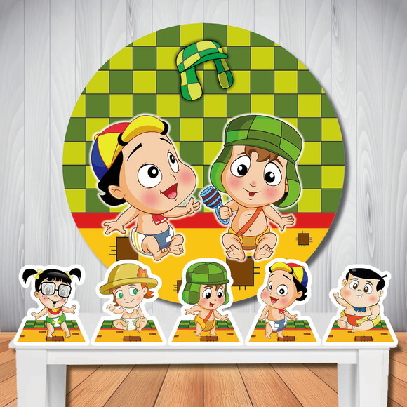 Kit Cenário Chaves Baby Painel Redondo e Display de Mesa