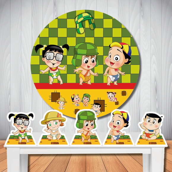 Kit Cenário Chaves Baby Painel Redondo e Display de Mesa