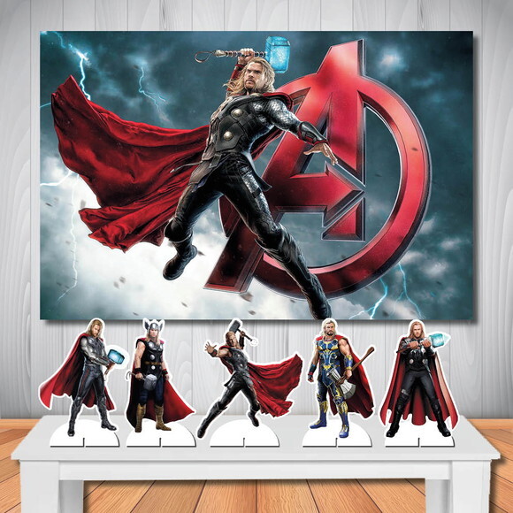 Kit Cenário de Festa Painel de Aniversário Mega Thor