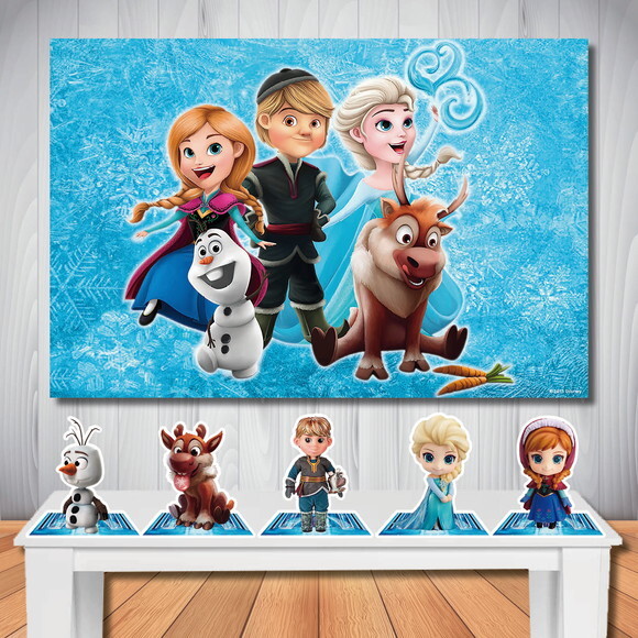 Kit Cenário Frozen Baby Painel de Festa e Display de Mesa