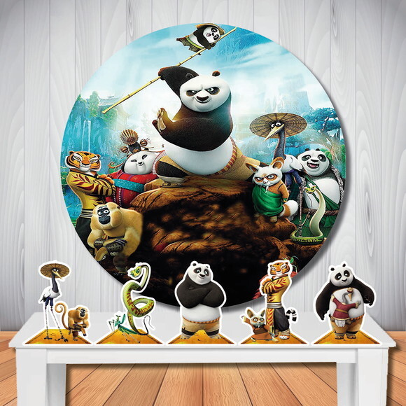 Kit Cenário Kung Fu Panda Display e Painel Redondo de Festa
